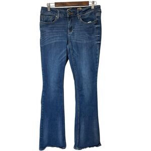 Seven7 Bootcut Jeans Womens Size 10 Blue Denim Embellished Beaded Pocket Logo